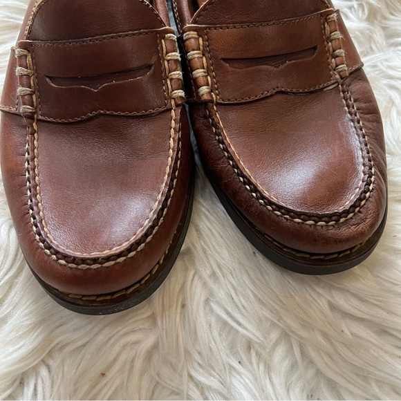 Polo Sport Ralph Lauren Brown Leather Slip On Penny Loafers Men’s Size 9.5M - Picture 4 of 9